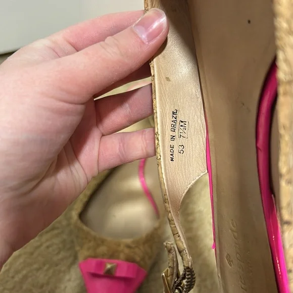 kate Spade Ginny flats slingbacks natural cork flats - Picture 7 of 8
